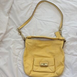 Yellow Leather  Coach Shoulder Bag never used
